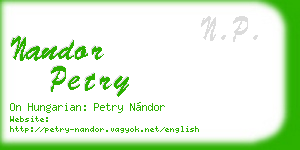 nandor petry business card